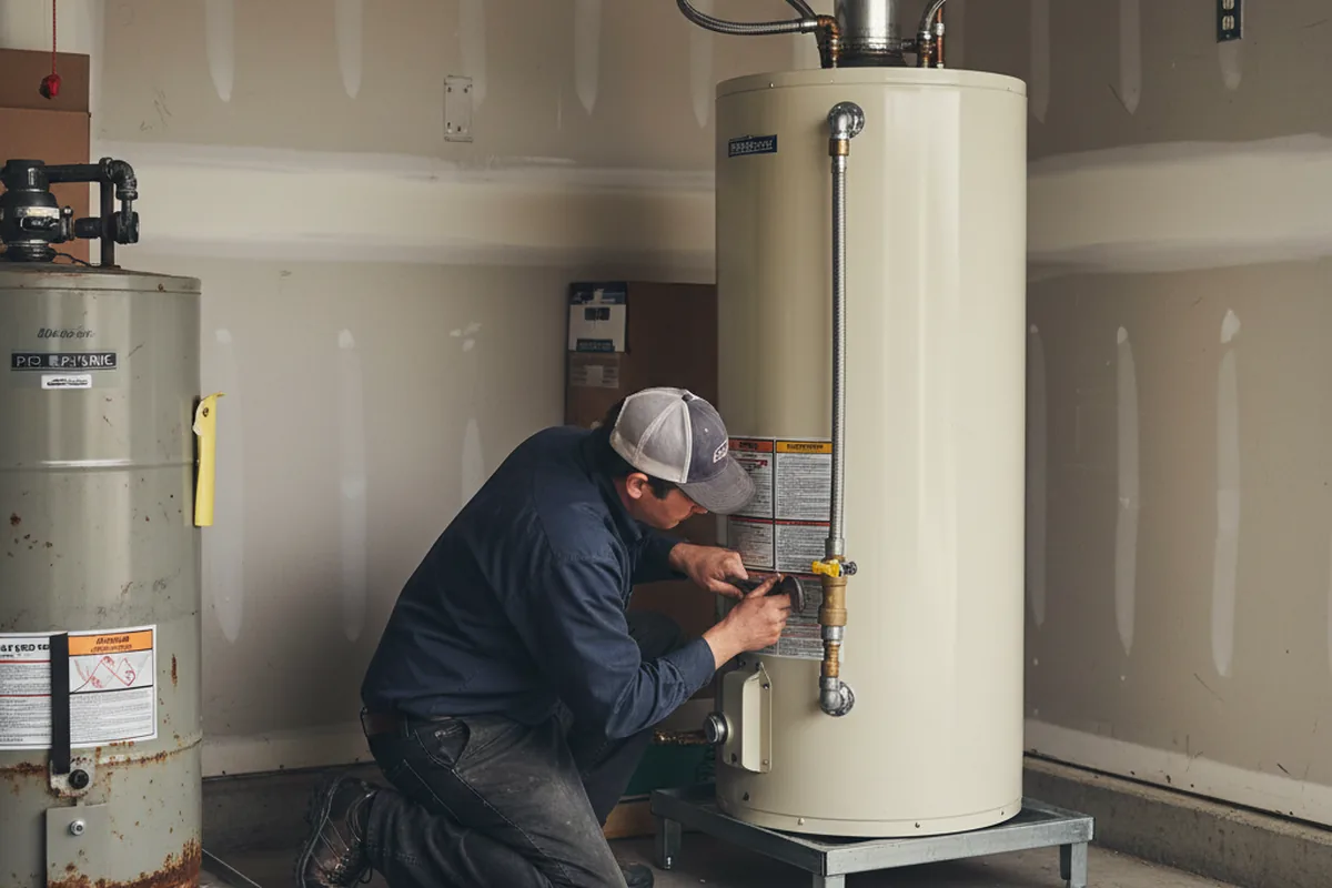 Water heater and shutoff valve replacement in Sidney